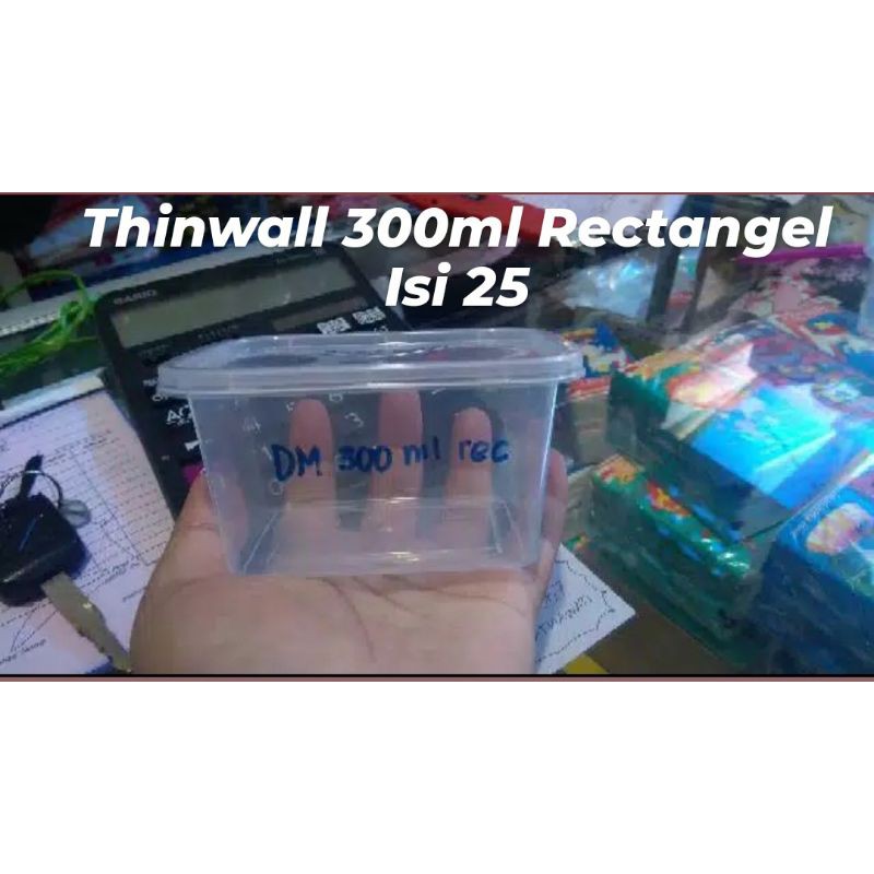 Thinwall 300ml isi 25 300 ml DM kotak panjang Kotak Makan Dessert Box Rectangel Food Kontainer Wadah