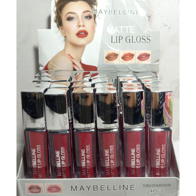 BEST SELLER PER12PCS LIPSTICK | LIP GLOSS  MATTE MAYBELLINE MATTE 24JAM NO.ZG -2265