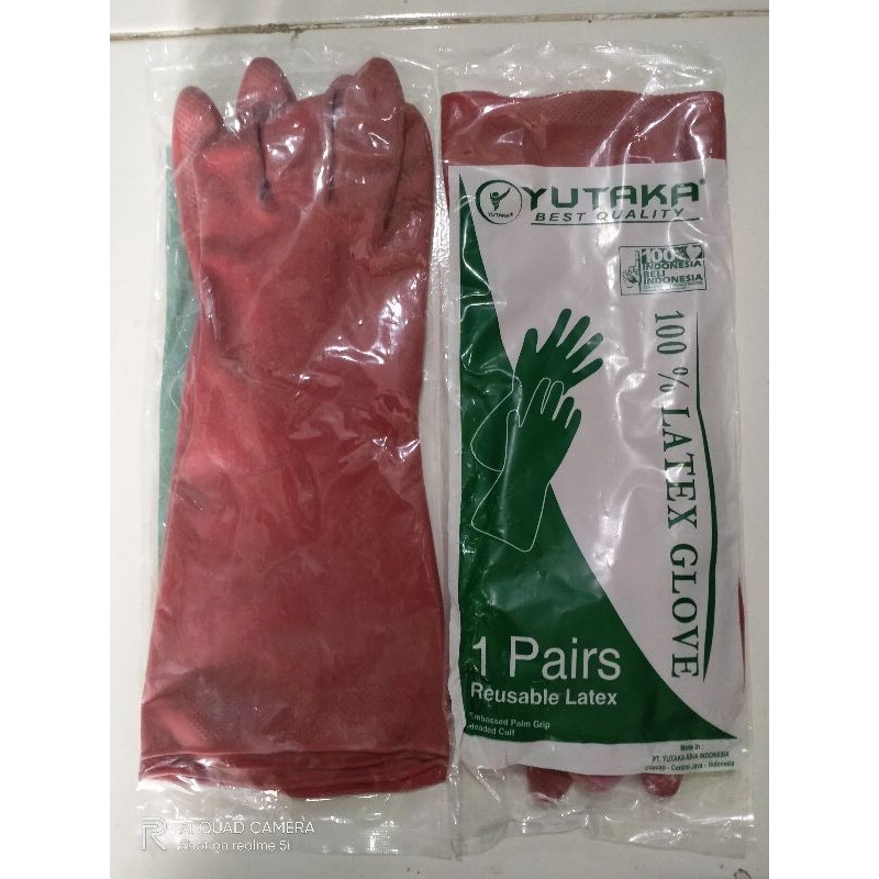 TERMURAH SARUNG TANGAN KARET TERLARIS SARUNG TANGAN LATEX 12 INCH WARNA MERAH