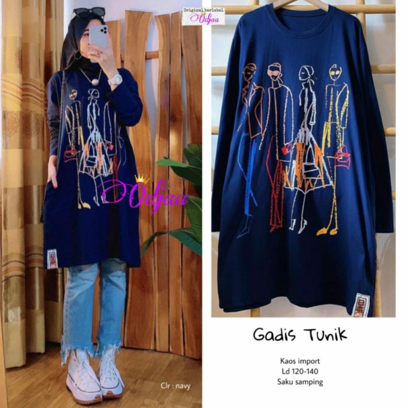 GADIS TUNIK BAHAN KAOS IMPORT LD 120CM-140CM SAMPING KANAN KIRI/TUNIK/KAOSTUNIK/KAOSKEKINIAN/OOTD/FA