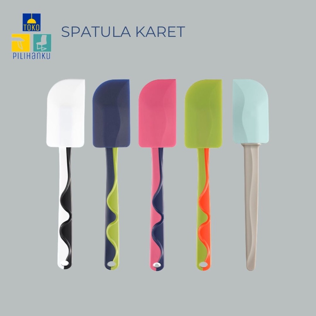 Jual SPATULA KARET Silikon 1 PCS Adonan Kue Spatula utk Wajan Teflon