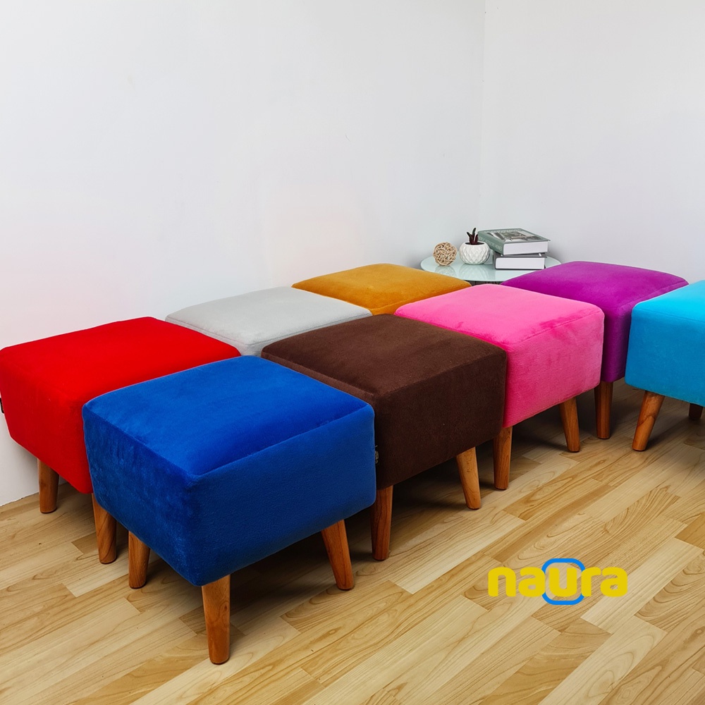 SOFA KOTAK / SOFA STOOL / POUFT / KURSI STOOL LAPIS KAIN VELBOA