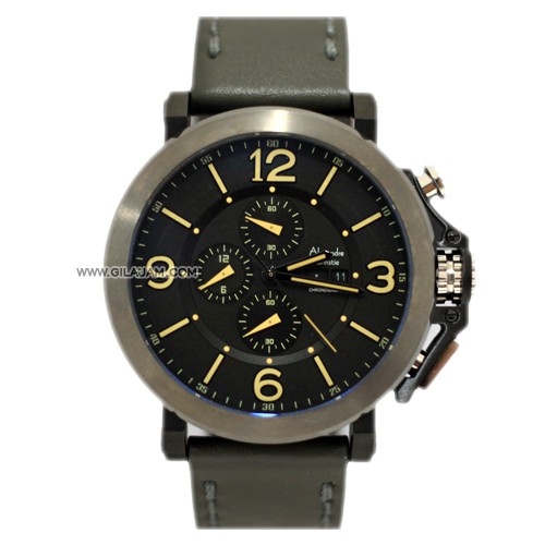 JAM ALEXANDRE CHRISTIE AC 6281 MC LBGBA HIJAU ABU HITAM KULIT PRIA