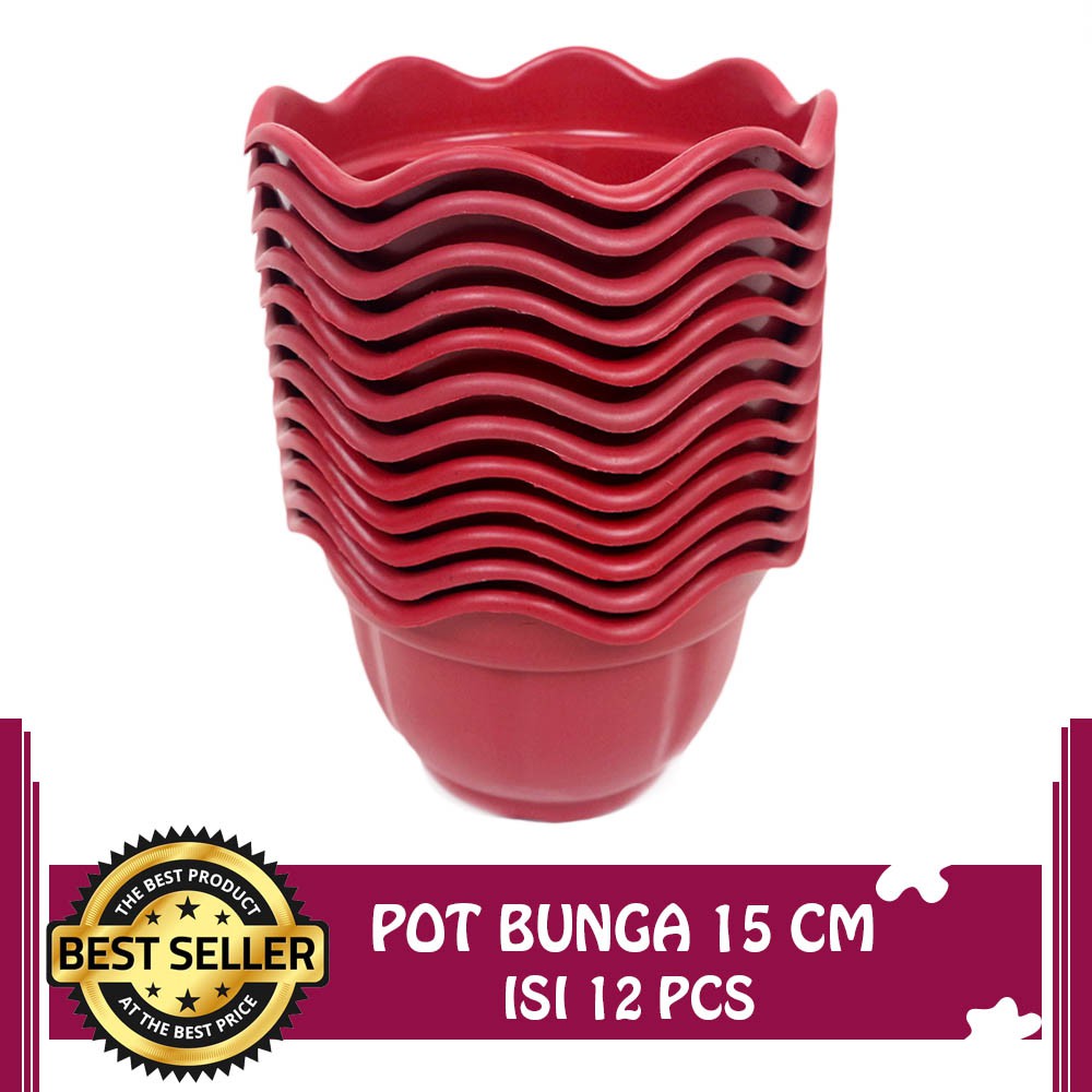 Pot Bunga Bata Paket Berkebun Hemat Random Color - Isi 6 pcs