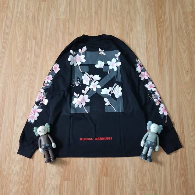 LONG SLEEVE KAOS OFF WHITE ARROW SAKURA UNISEX