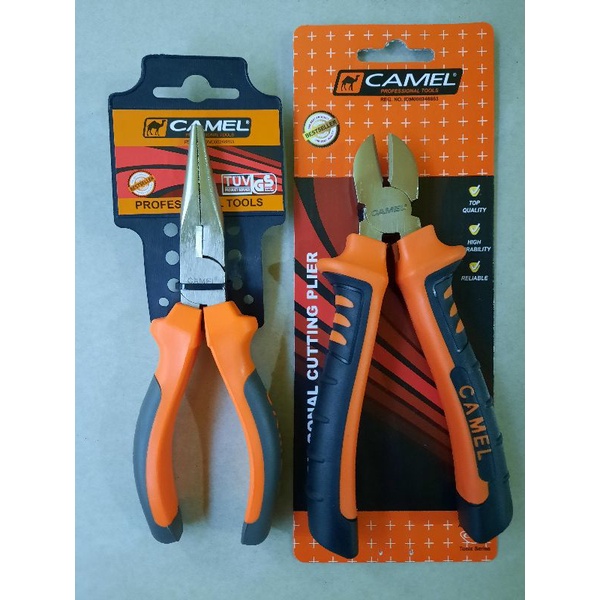 (1set)2 pcs Tang Potong 6inch &amp; Tang Lancip Camel