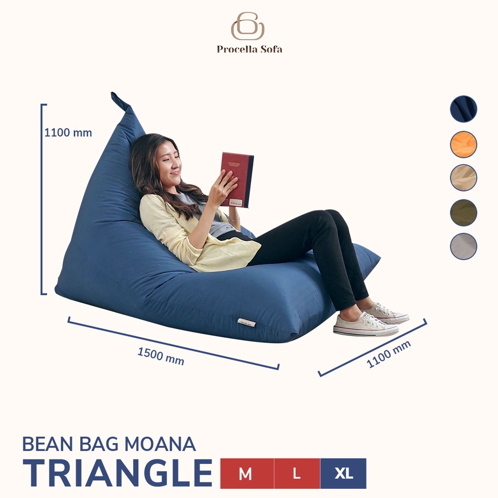 MORE Procella Sofa Santai / Sofa Lantai / Sofa Duduk / Sofa Minimalis / Beanbag Moana Triangle Size 