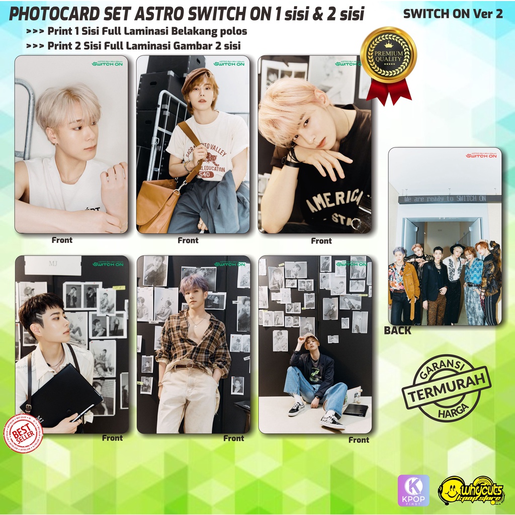 Photocard Set Premium kpop ASTRO Switch On Full Laminasi Isi 6pcs