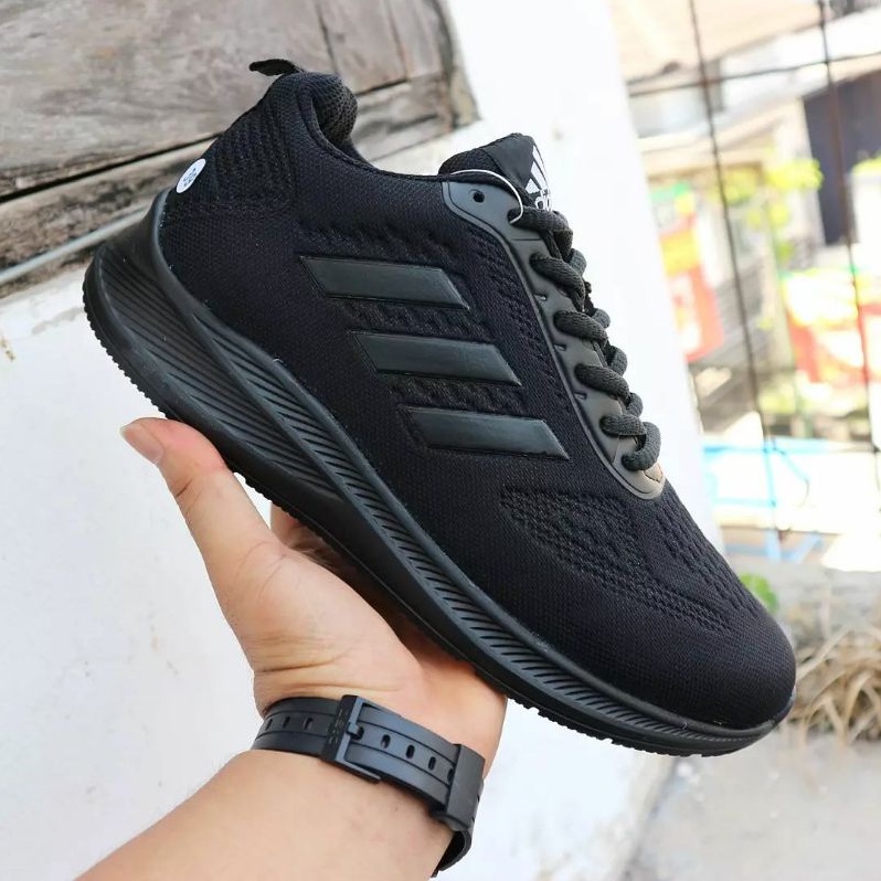 plain black adidas
