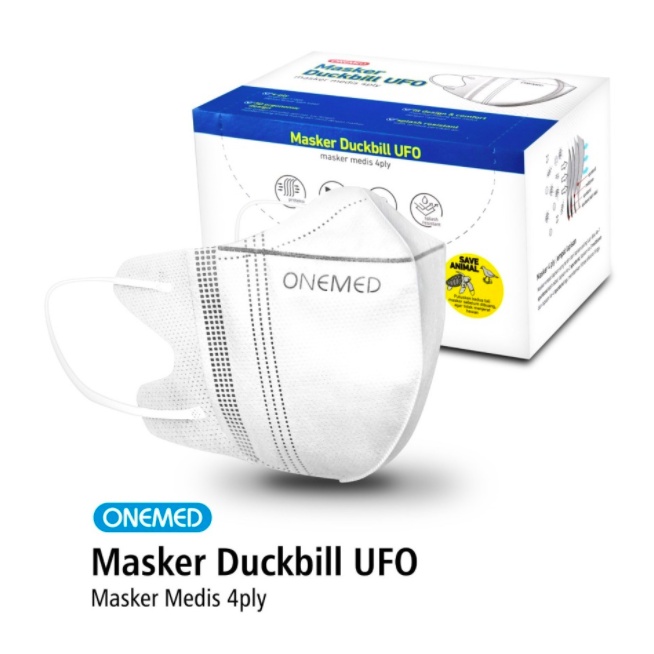 Masker Medis Duckbill UFO 4ply OneMed model Duckbill