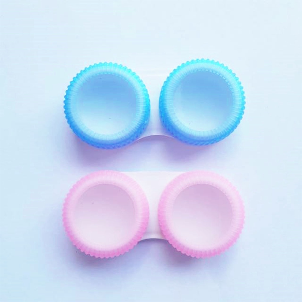 tempat softlens polos silicon mini bulat simple keren biasa pink premium lucu estetik aesthetic anti bocor anti tumpah