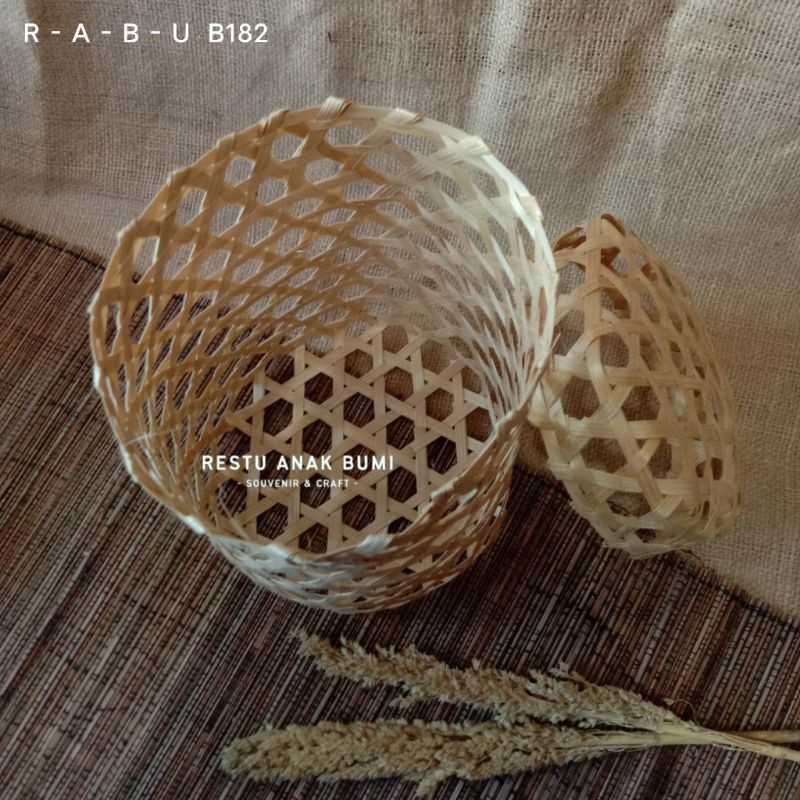 ( TL8 ) (B182) Toples Bambu Hexagonal 18cm|Wadah Parcel|Hampers Toples|Serahan|Snack Kue|Nastar|Leba