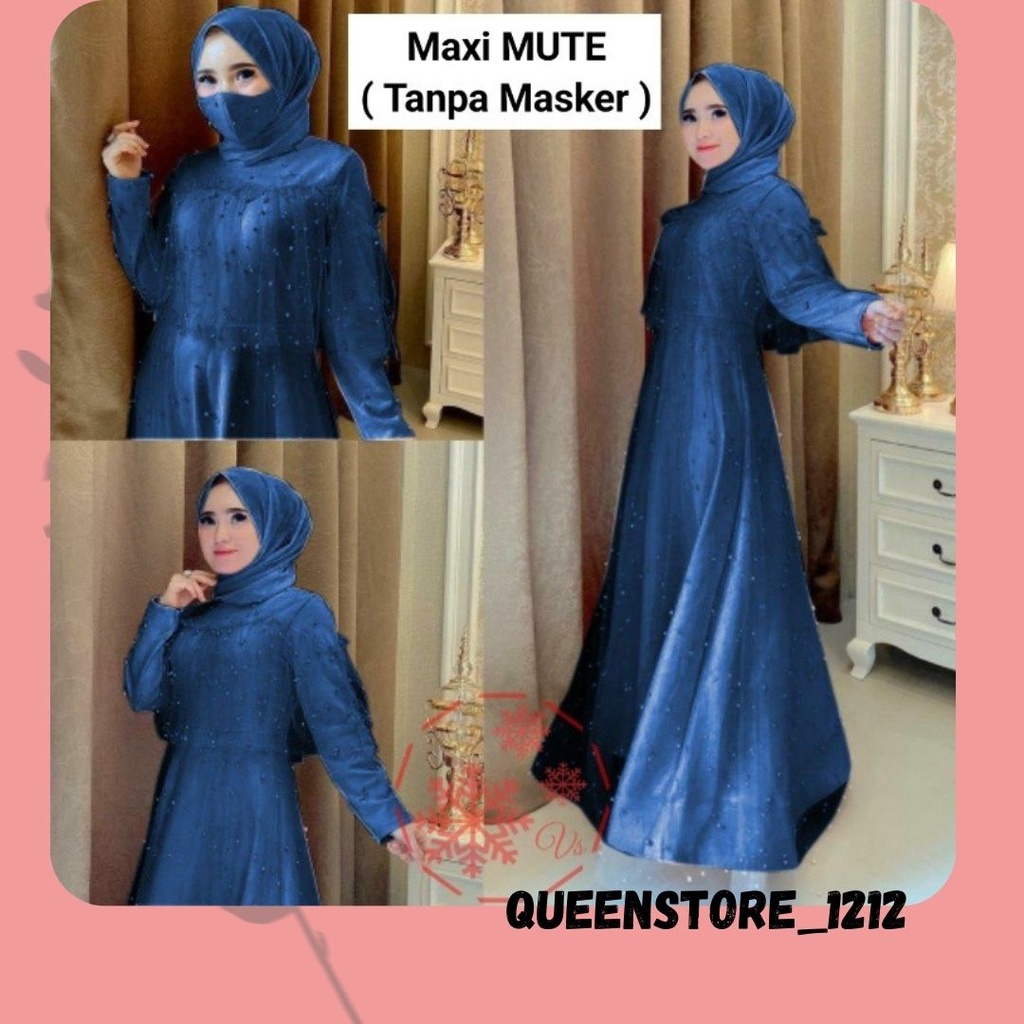 Dress Maxy Original - MAXI MUTE NAVY - Gamis Jumbo Rayon - NAVY - Dress Maxy - TERMURAH - Gamis C8U2