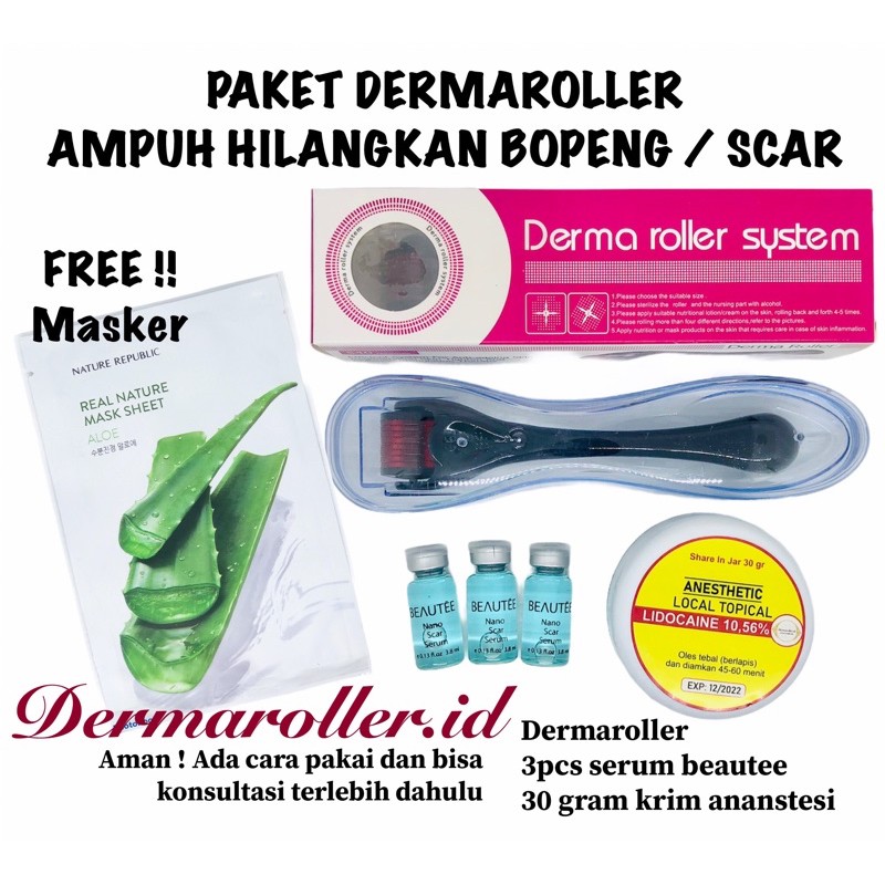 DERMA ROLLER TERMURAH PAKET DERMAROLLER MENGHILANGKAN SCAR BOPENG BEKAS JERAWAT DAN STRECHMARK