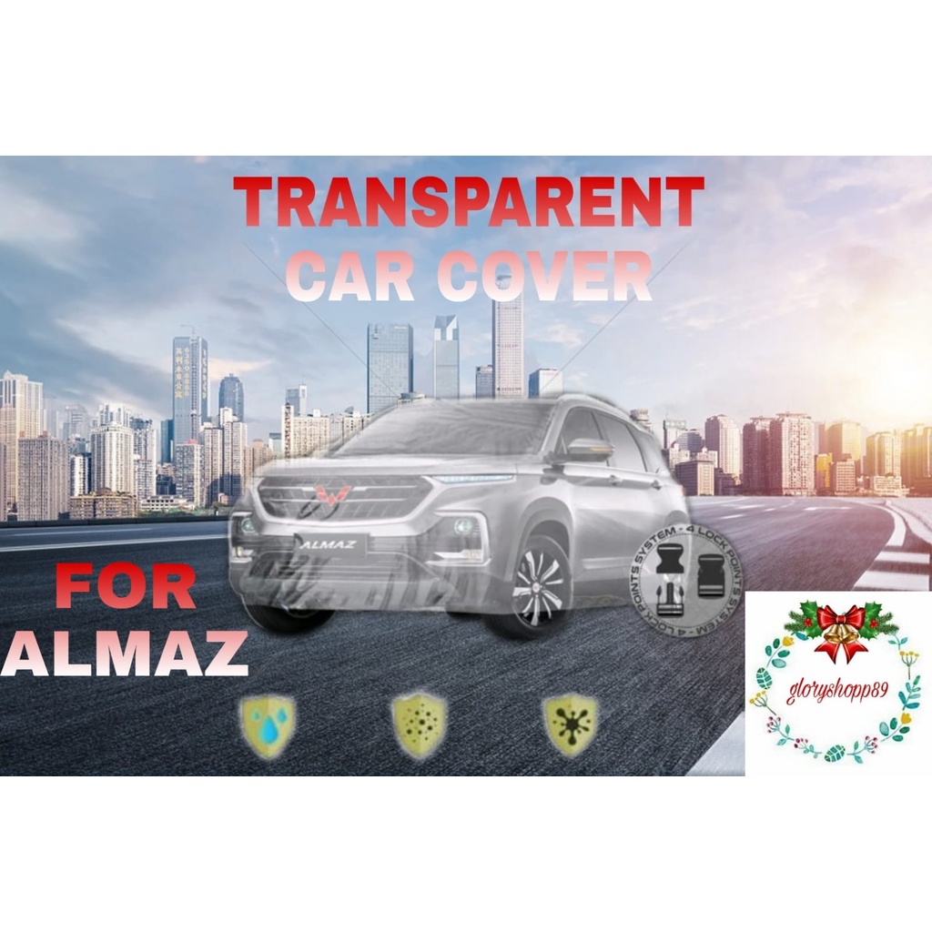 Cover Sarung Mobil Plastik Transparan WULING ALMAZ - Selimut Mobil Plastik Bening Wuling Almaz