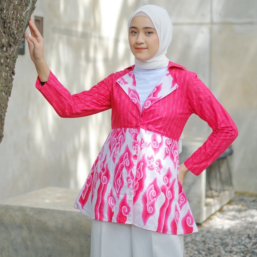 BATIK TRUSMI Atasan Wanita Blouse Batik Wanita Amanda