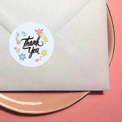 

۝ Stiker Thank You Bunga isi 500 Label Murah Cutting Sticker Grosir ➨