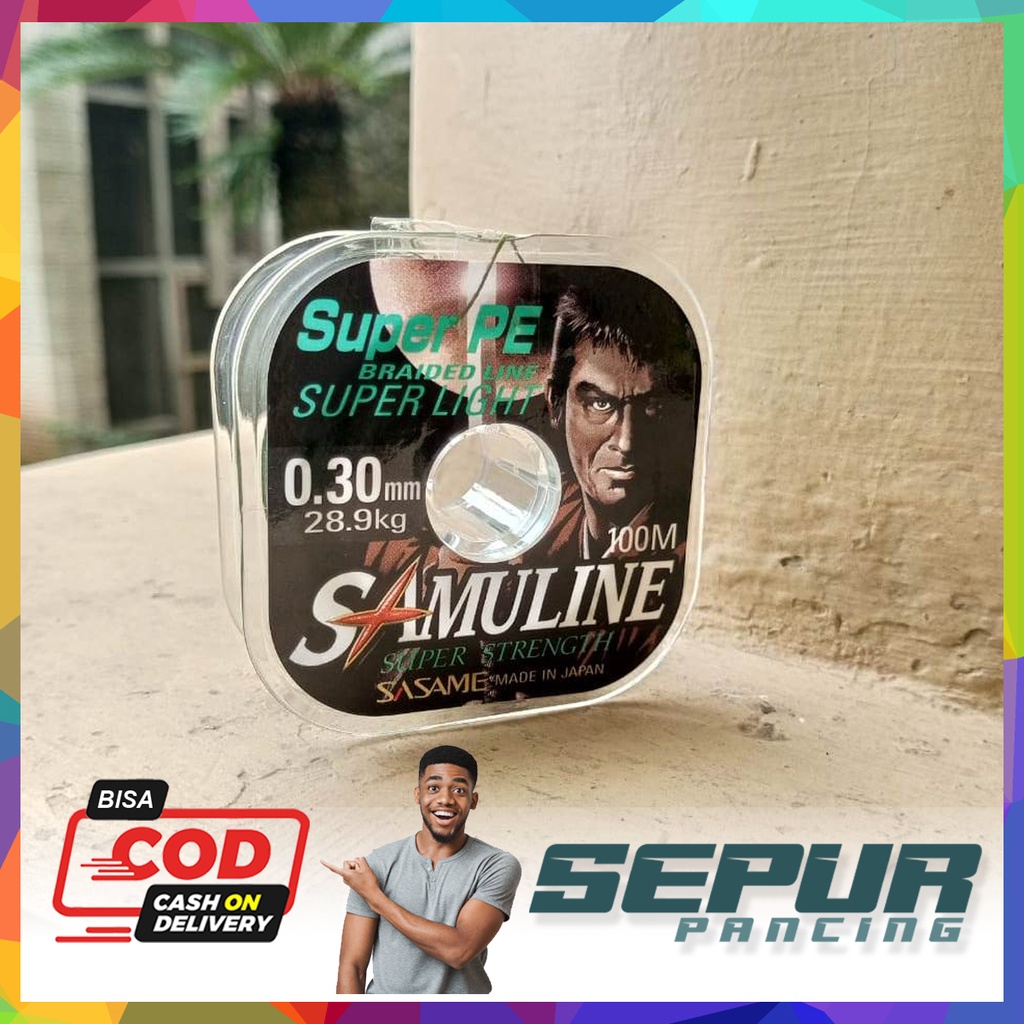 SENAR/BENANG Pancing PE SASAME SAMULINE Super PE Super Light Braided Line - ECER METERAN
