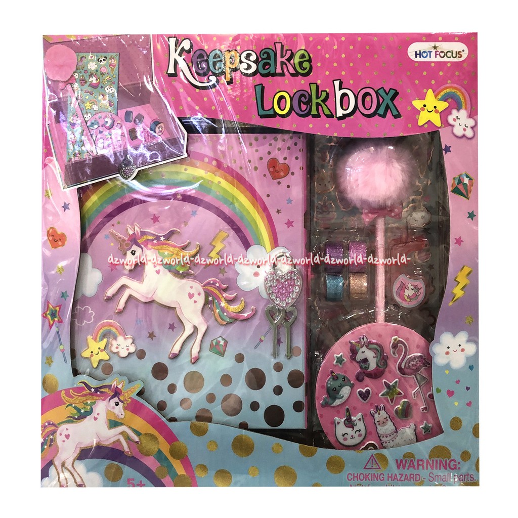 Hot Focus Keepsake LockBox Safe Box Brankas Anak Dengan Sticker Pen