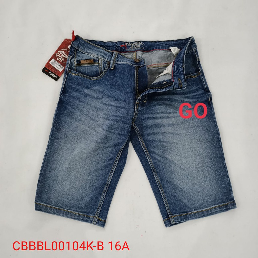 gos CARDINAL CBBBL-2 Celana Pendek Jeans Bermuda Casual Sobek Slimfit Reguler Fit Cowok Dewasa