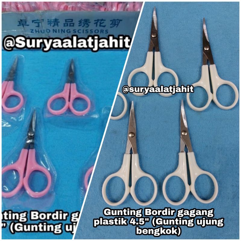 Gunting Bordir gagang plastik 4.5in (ujung bengkok) rp.5.500/1pcs