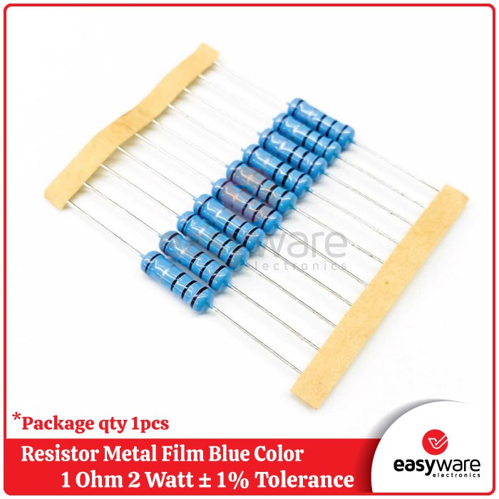 RESISTOR 1 OHM 2 WATT RESISTOR 1R 2W METAL FILM BAGUS