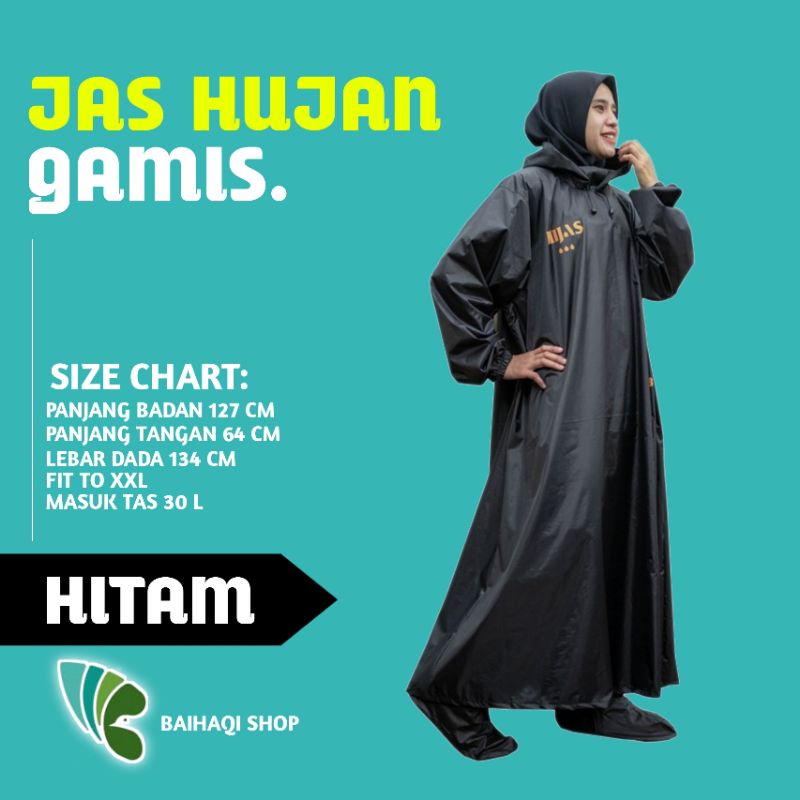 Jas Hujan Gamis/Jas Hujan Wanita Muslimah Hijab – Hijas