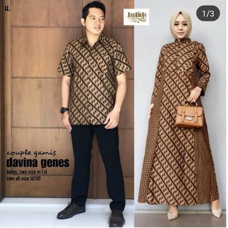  BAJU  BATIK COUPLE  GAMIS  BATIK MOTIF SOGAN ANTING ORI 