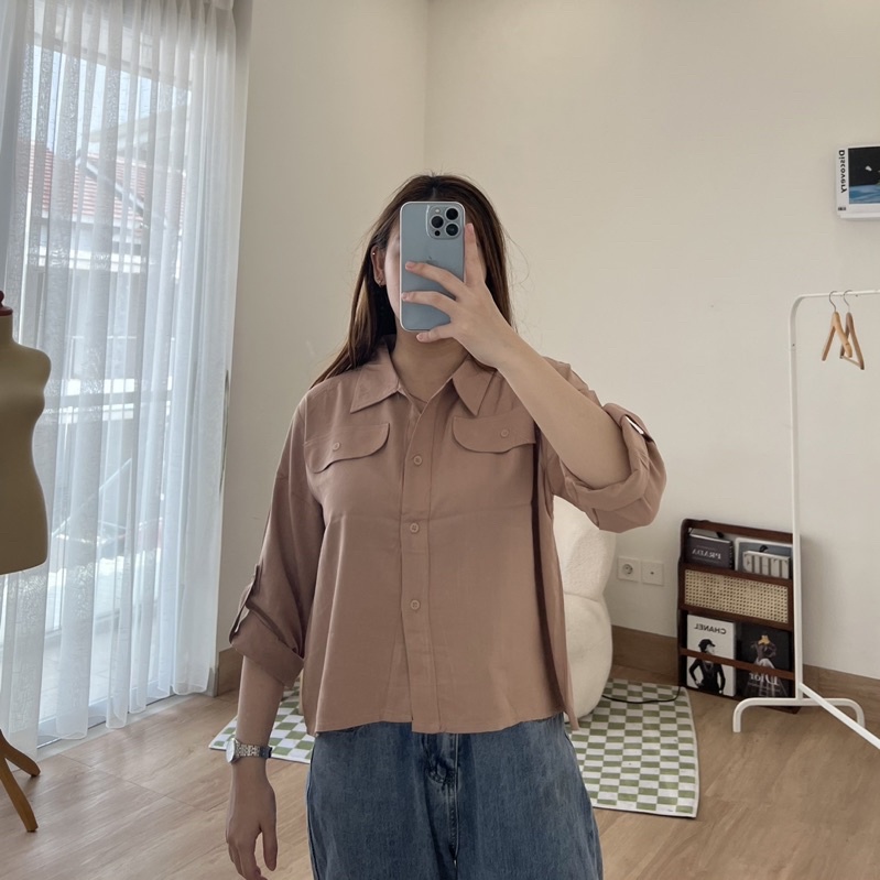 Rayon Pocket Shirt / Kemeja Wanita Kantoran