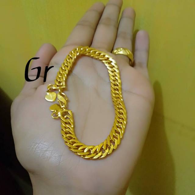 Gelang susun sirih dobel lapis emas 24 hrg glg sj