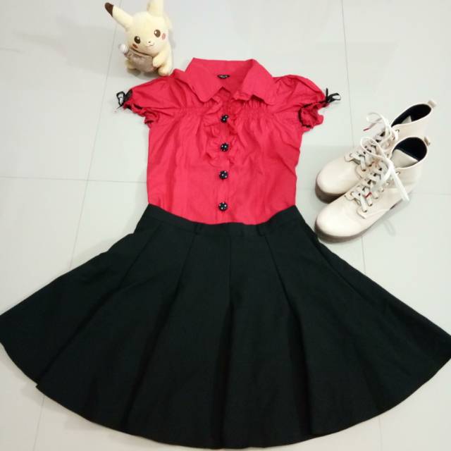 Kawaii Red & Flare Skort