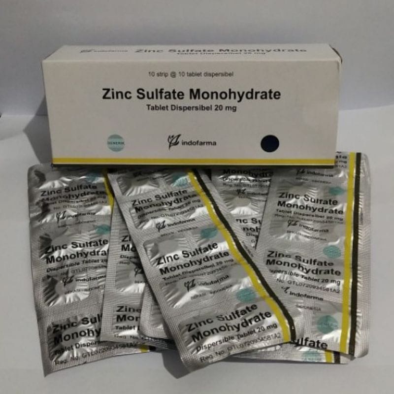 Jual Zinc Sulfate Monohydrate 20mg Strip 10s Tablet Shopee Indonesia 3937