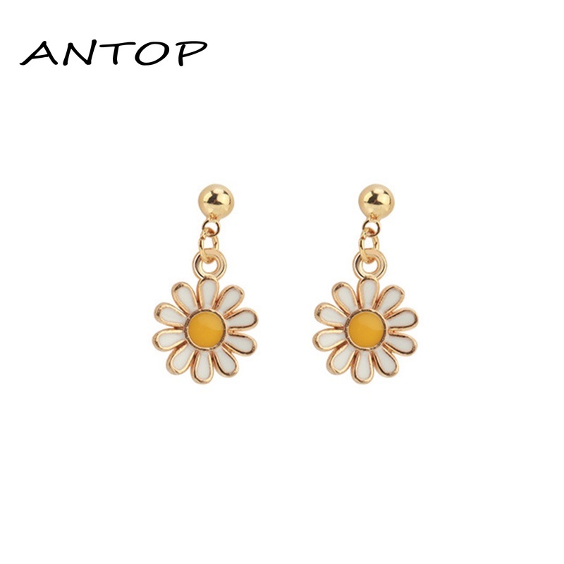 Korea Fashion Little Daisy Earrings Alloy Flower Stud Earrings Manis Wanita Perhiasan Aksesoris  ANTOP