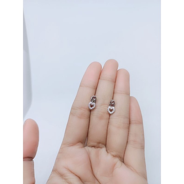 giwang perak 925 asli lapis emas giwang model gembok mp corr giwang fashion impor silver925