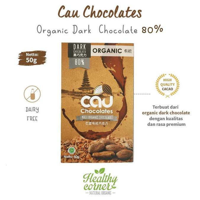 

Organic Dark Chocolate Coklat 80% 50 gr - Cau Chocolates NEW