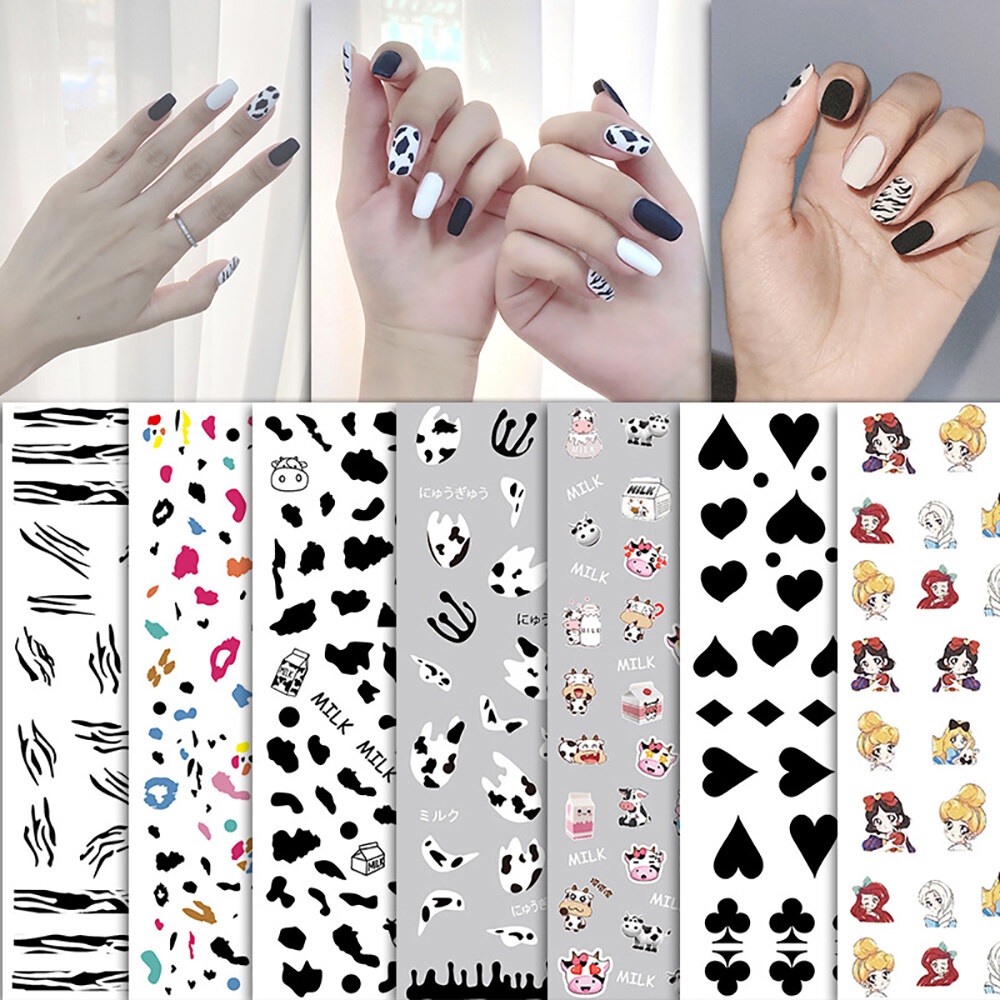 1 Lembar Stiker Kuku Motif Susu Princess Untuk Dekorasi Nail Art DIY