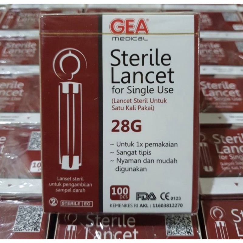 GEA Blood Lancet / Jarum Lancet isi 100 pcs