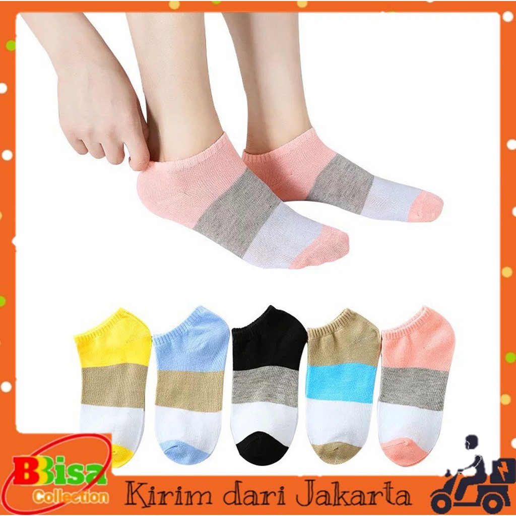 BBBC Kaos  Kaki  Wanita Motif 3 Warna Import Semata Kaki  