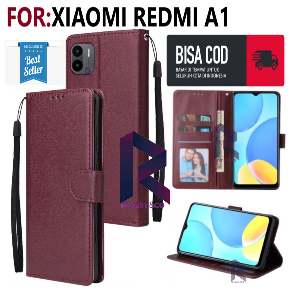 FLIP COVER XIAOMI REDMI A1 FLIP WALLET LEATHER KULIT PREMIUM SARUNG BUKA TUTUP KESING HP FLIP CASE XIAOMI REDMI A1