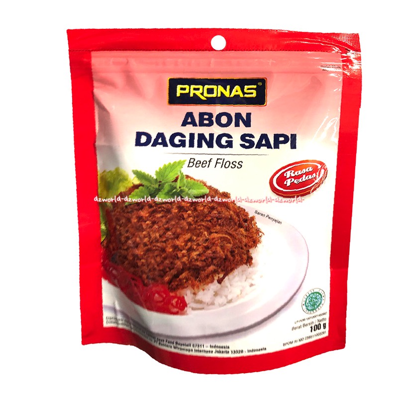 Pronas Abon Daging Sapi 100gr Beef Floss Meat Abbon Sapi Suwir Rasa Original Pedas Bawang Goreng Pro Nas