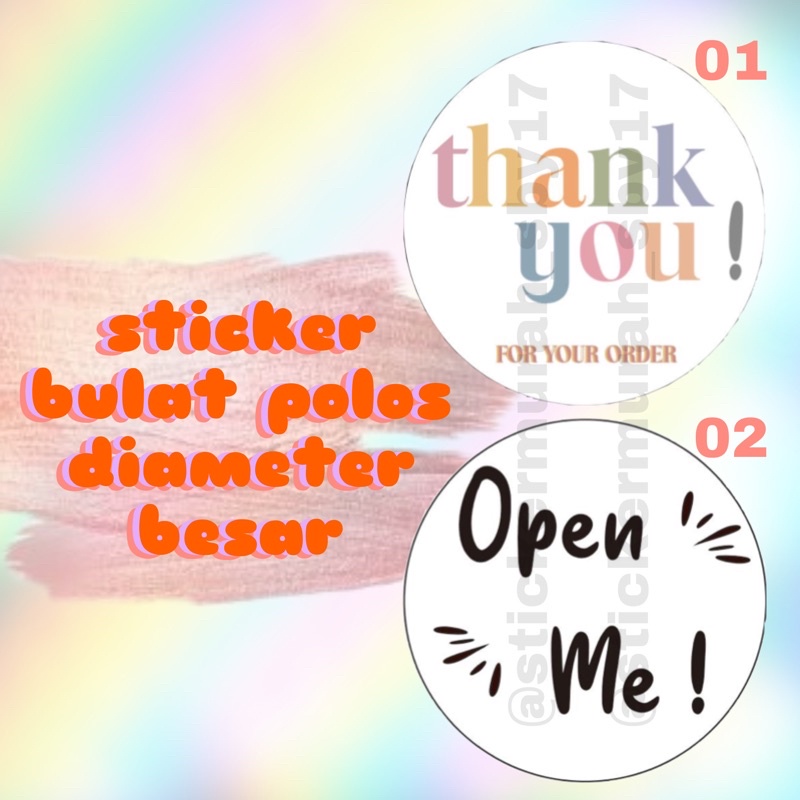 

STICKER THANK YOU BULAT / STIKER MURAH BULAT POLOS