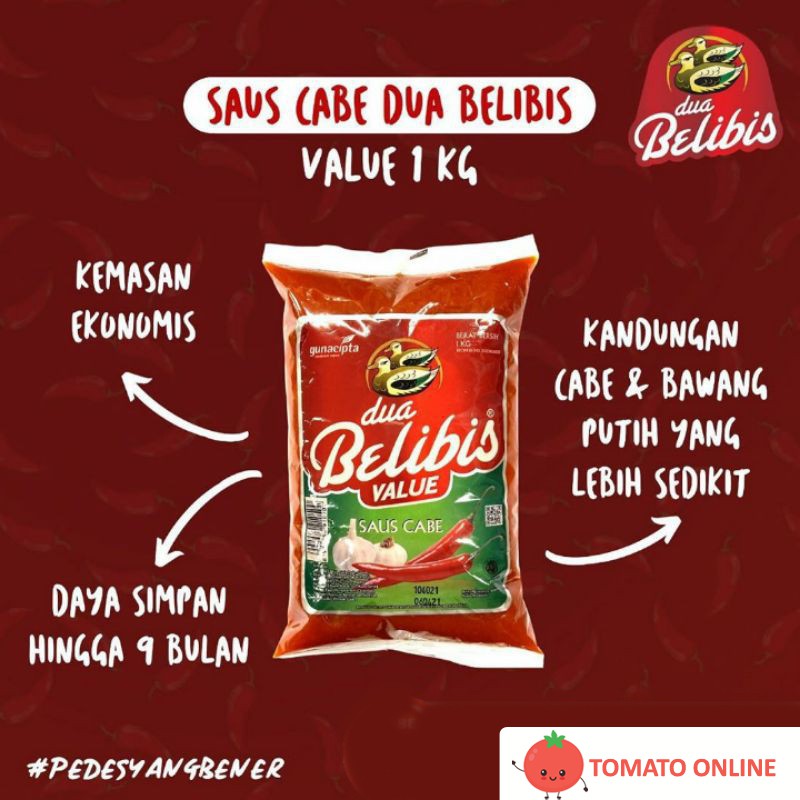 Dua Belibis Saus Cabe Sambal Sambel Refill Pillow Pouch VALUE 1 kg 1kg