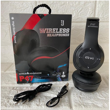 Headpone Bluetooth J-77 Wireless Handsfree Bando J77 P47