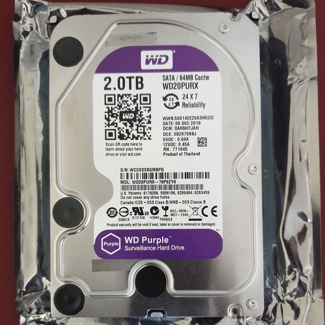 HDD-HARDISK WD PURPLE INTERNAL 2TB DVR CCTV