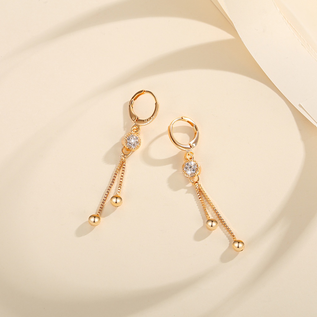 Y677 【COD】 Korea Temperamen Anting Gantung Panjang Hias Rumbai Gaya Elegan untuk Wanita Anting