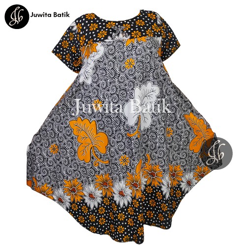 Juwita Batik - Daster Wanita Susi Lengan Motif Daun Ketapang Seri Warna - Daster Payung Jumbo