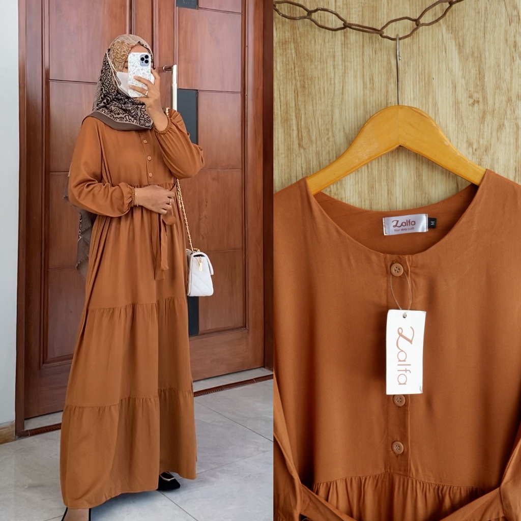 BASIC rayon gamis by ZALFA OUTFIT / dress polos / gamis wanita murah / gamis rayon / homedress