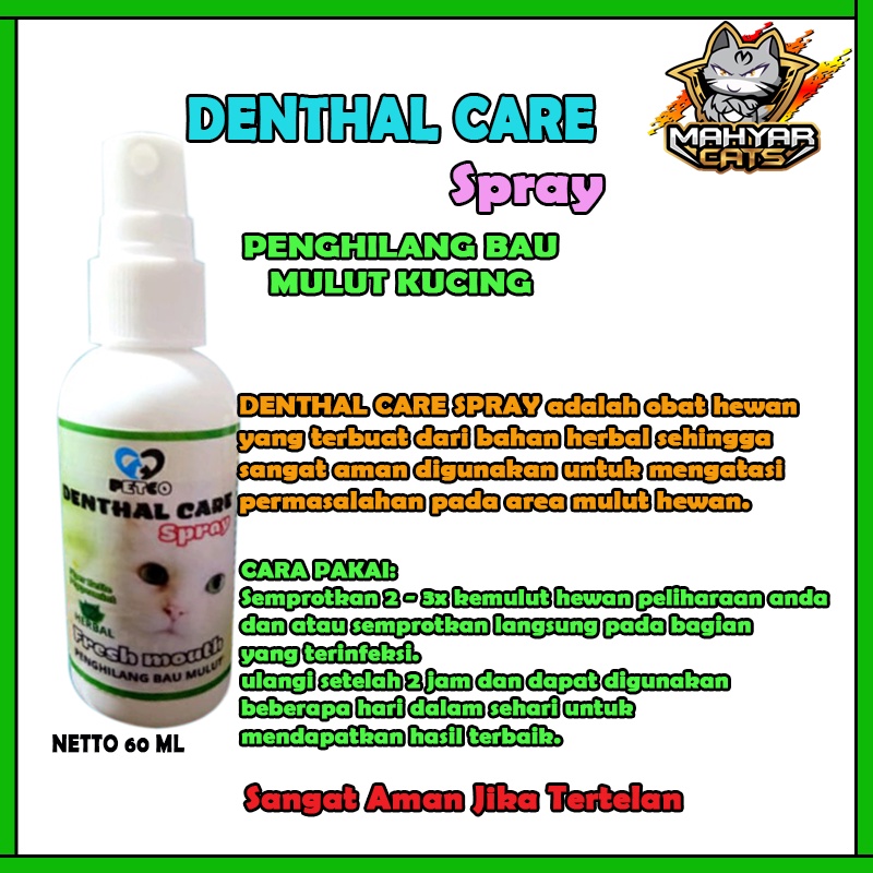 Penghilang Bau Mulut Kucing DENTAL CARE SPRAY Obat Pembersih Kerak Gigi Dental Care Cat by petco Cature Rollon Fresh C Kucing BREATH BITES KIT CAT Pencegah Plak Gigi Kucing