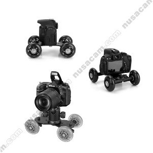 Camera Kamera Sliding Slider Mini Car Roda Rel Stablizer Wheel Table Top Compact Dolly Skater Track