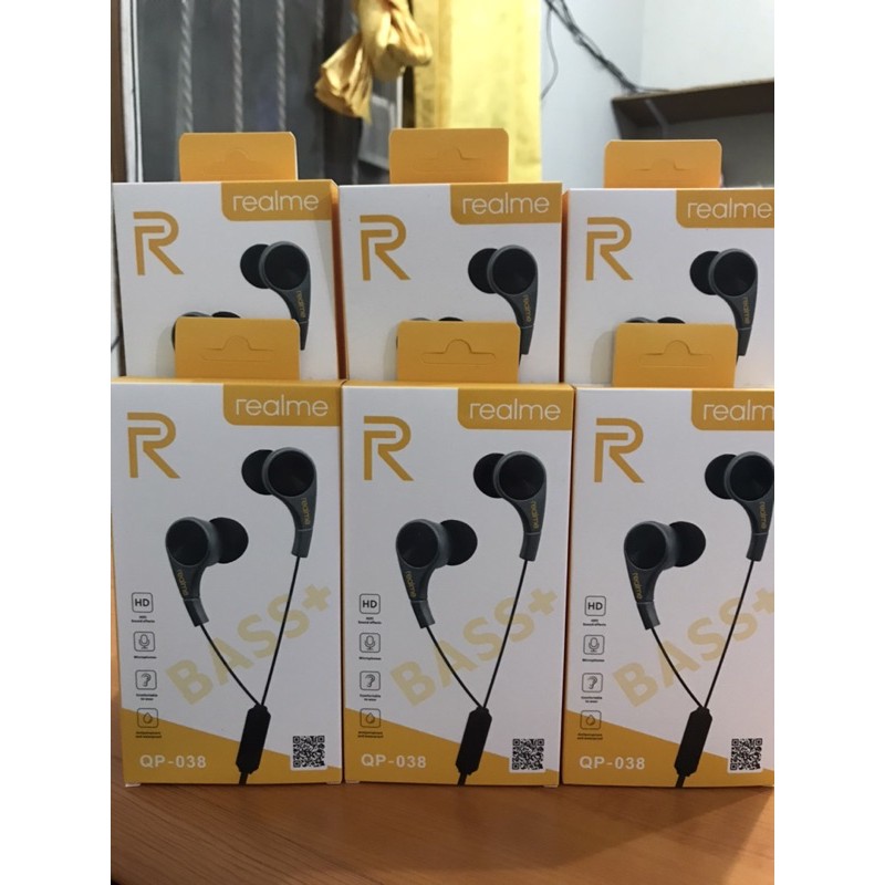 Realme QP-038 Headset Magnetic Bass Earphone Murah